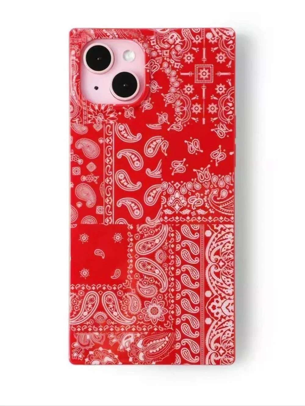 Hello Lux Red Bandana Square Glossy iPhone Case 15 Plus 14 Plus NEW Never Used